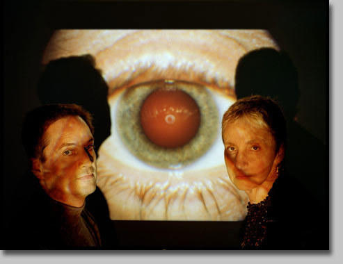 Retina specialist and patient.